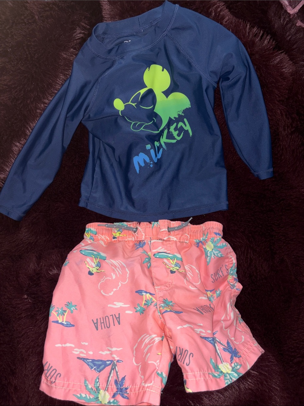 3T Swim Shorts, Mickey Mouse Swim Shirt